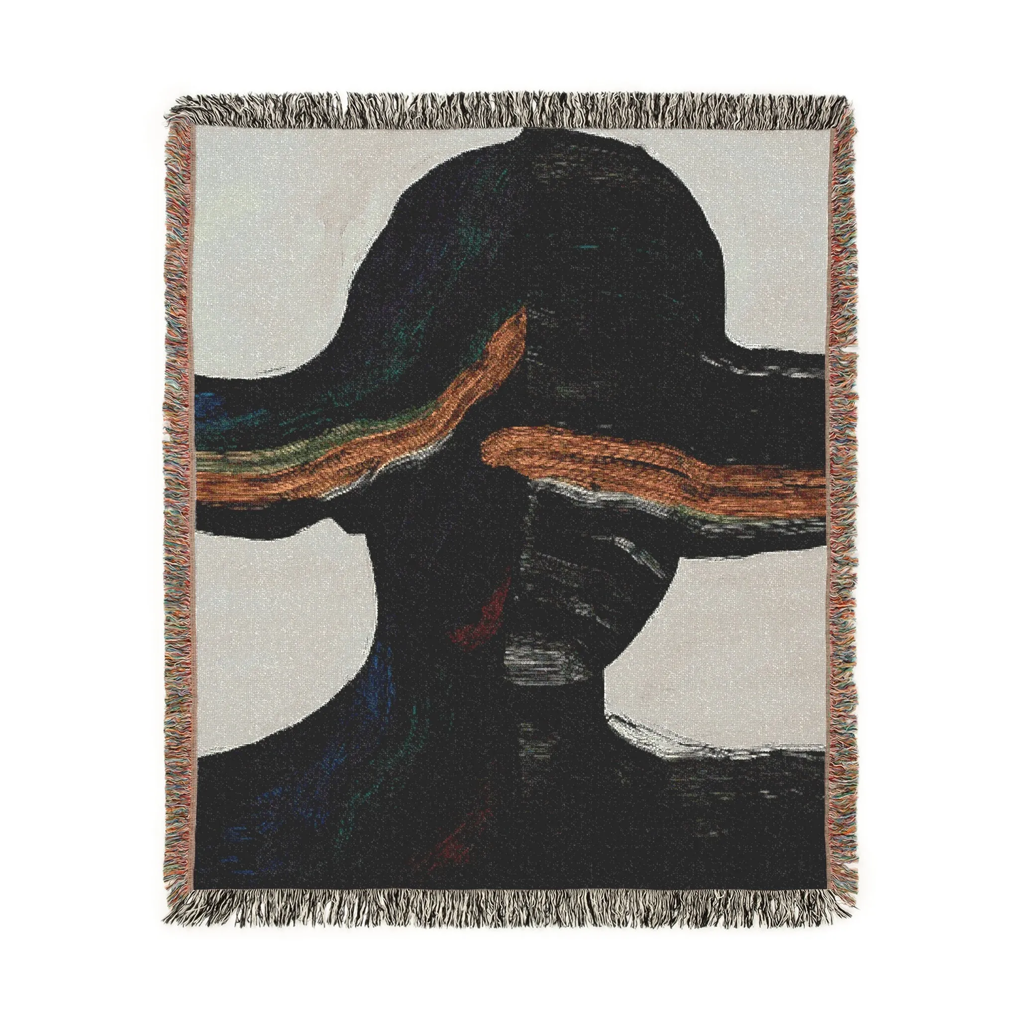 Abstract Duality Flowing Contrast Woven Blanket