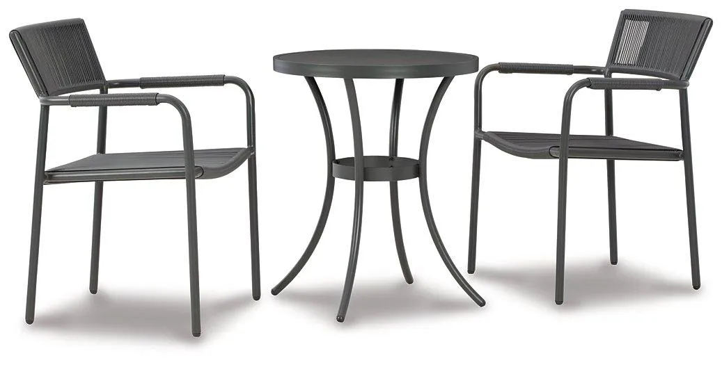 Crystal Breeze Gray 3-Piece Table and Chair Set