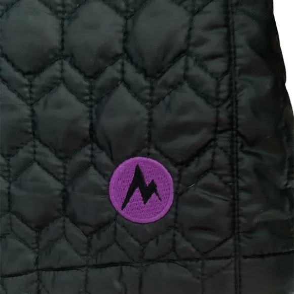 Marmot Black &amp; Purple Quilted Puffer Coat Jacket ~ Large
