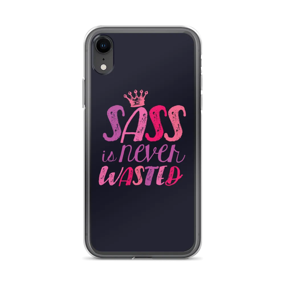 Sass is Never Wasted (Pink on Navy iPhone Case)